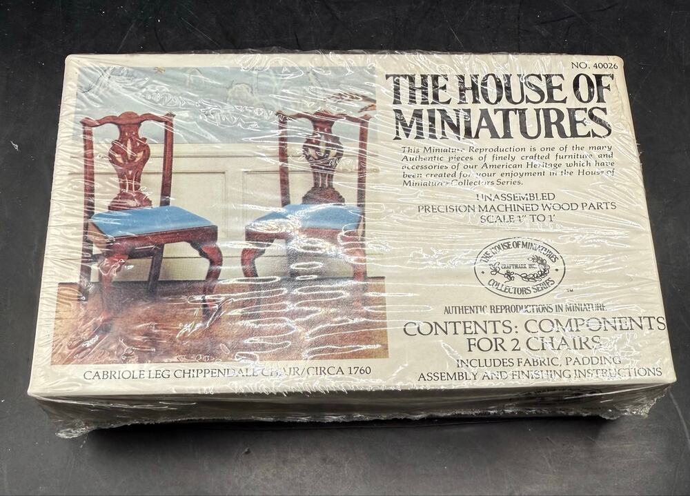 The House of Miniatures No.40026 Cabriole Leg Chippendale Chair Kit - SEALED NOS